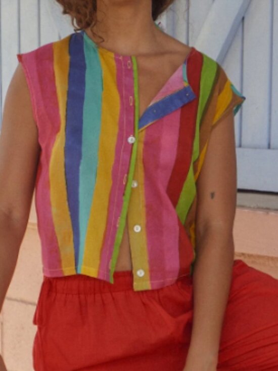 Lisa Says Gah Tops - Madeline Top Sherbet Stripe - Lisa Says Gah NWT